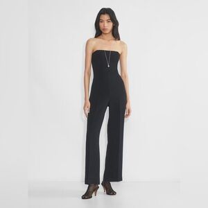 Aritzia Wilfred Endless Strapless Wide Leg Jumpsuit Black